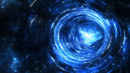 Obraz premium Hypnotic Blue Digital Galaxy