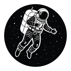 isolated astronaut in spacesuit on spacewalk on white background