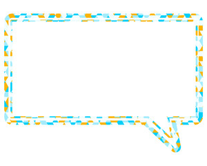 Fototapeta premium ステンドグラス風吹き出し 三角形模様 四角形