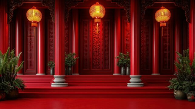 Red Chinese temple entrance
