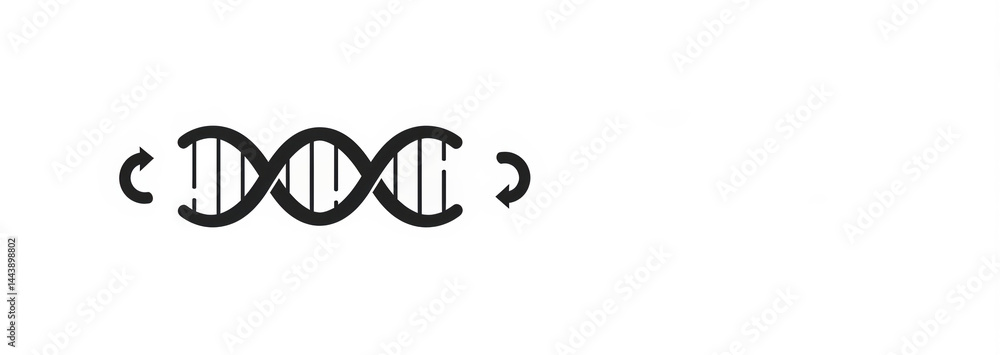 Poster stylized dna helix symbol with parentheses. genetic code representation for cloning concept. scienti