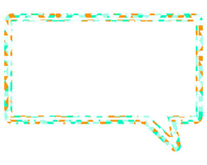 ステンドグラス風吹き出し　三角形模様　四角形
