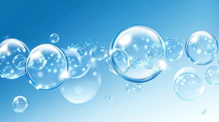 Delicate Blue Bubbles Background