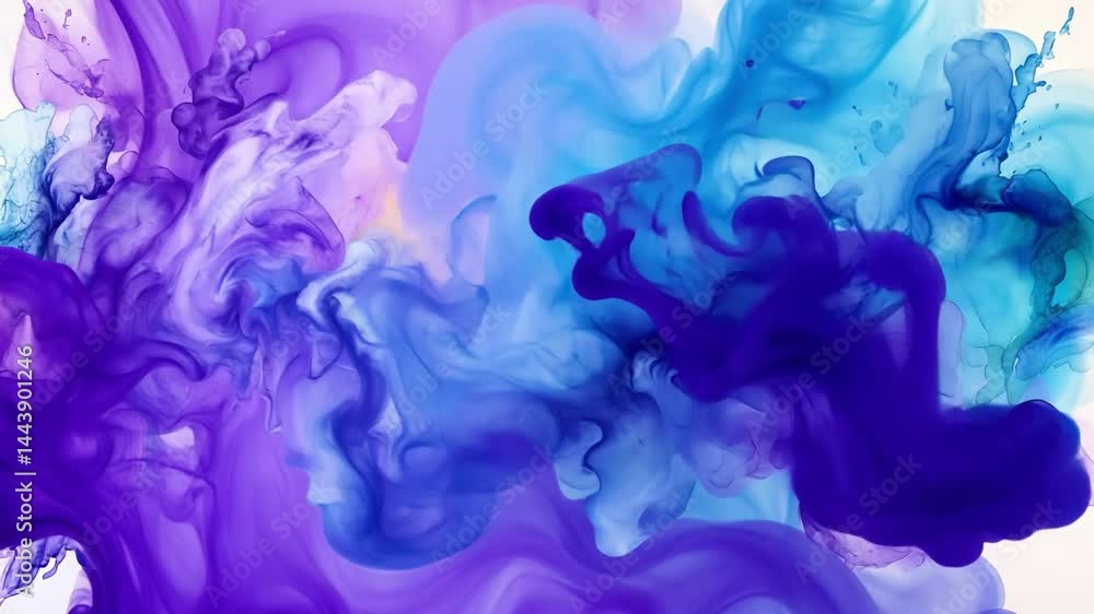 Poster vibrant abstract background swirling purple and blue fluid art creating dynamic texture and evoking 