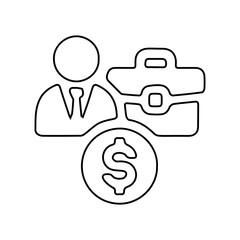 white dolar salary icon