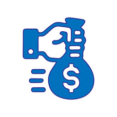 blue dolar commission icon