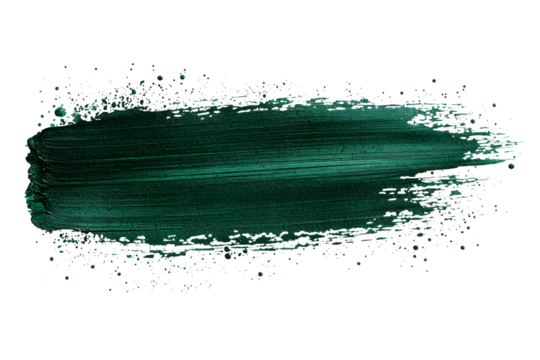 Vibrant Dark Green Paint Stroke for Artistic Backgrounds and Designs