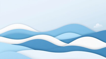 Obraz premium Abstract Blue Waves Landscape Design