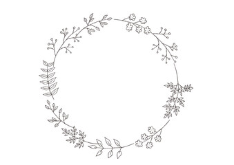 手描きのおしゃれなボタニカルフレーム