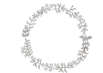 手描きのおしゃれなボタニカルフレーム