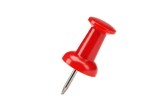 Red pushpin isolated on transparent background