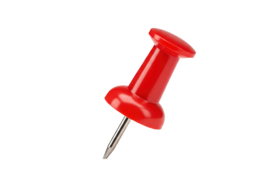 Red pushpin isolated on transparent background - Powered by Adobe