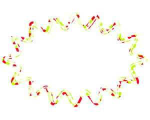 ステンドグラス風吹き出し　三角形模様　細長い丸みのあるギザギザした形