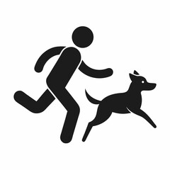 Pictogram Of A Person And A Dog Running Together Outdoor Exercise Lifestyle