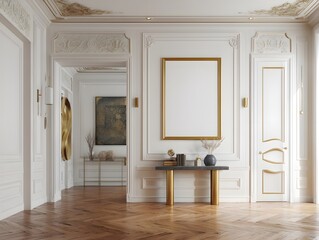 Transform entryways with contemporary brass accents showcasing refined detailing and luxurious ambiance in hall designs