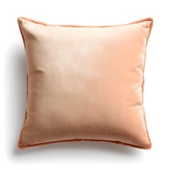 Add Sophistication with Soft Peach Velvet Throw Pillow Seen in Top View on White Background