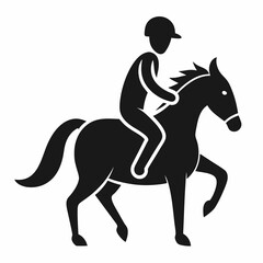 Equestrian Sport Silhouette Of Horseback Riding With Rider And Horse Graphic
