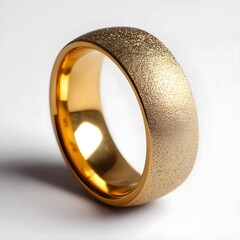 Admire Two-Tone Gold Ring Featuring Matte Interior and Polished Exterior Captured Boldly on White Background