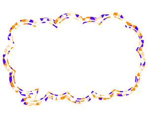 Naklejka premium ステンドグラス風吹き出し 三角形模様 細長い雲形