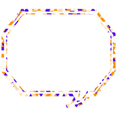 ステンドグラス風吹き出し　三角形模様　角のある八角形