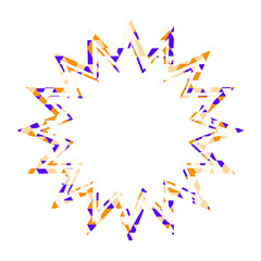 ステンドグラス風吹き出し　三角形模様　ギザギザした形