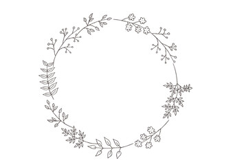 手描きのおしゃれなボタニカルフレーム