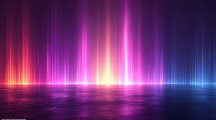 Neon Lights Reflecting on Floor.