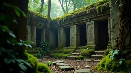 Naklejka premium Enigmatic Stones: The Ancient Ruins' Secrets Revealed