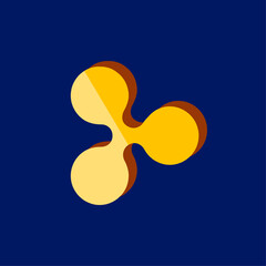 Abstract design featuring a vibrant yellow and blue geometric shape on a dark background