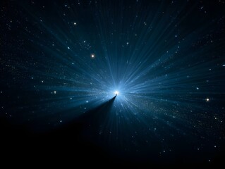 Striking Gamma Ray Burst Silhouette Against Starry Cosmic Backdrop Evoking Deep Space Phenomena Enthusiast Curiosity