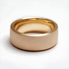 Adorn Your Finger with This Wide Flat Satin Finish Gold Ring Exuding Modern Chic Sophistication
