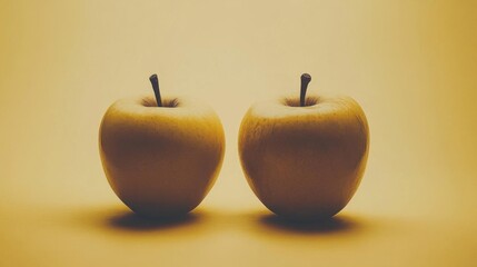 Two Golden Apples with Still Life.