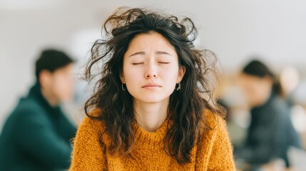 Tired Businesswoman  Overworked  Stress  Fatigue  Headache  Office  Workplace  Burnout  Ex