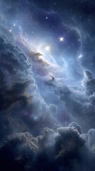 Cosmic nebulae, a vast and mysterious space scene.