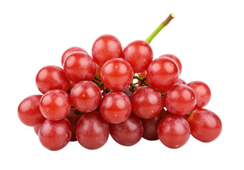 Fototapeta premium Bunch of red grapes isolated on transparent background