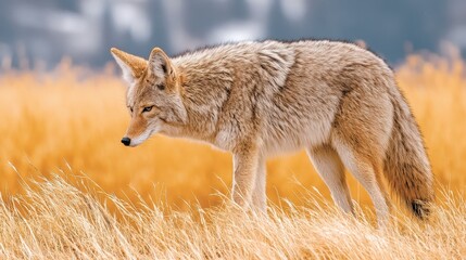 Coyote in Tall Grass  Wildlife Photography  Wild Animal  Nature Scene