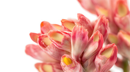 Galangal root, Thai ginger, exotic spice, close-up photography, fresh ingredients, vibrant colors, white background