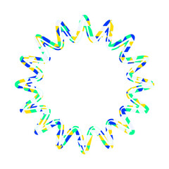 ステンドグラス風吹き出し　三角形模様　丸みのあるギザギザした形