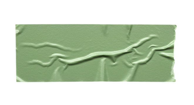 A close up of a wrinkled and creased piece of light green tape on a dark background surface view wrinkle, fabric, crease, fold, texture, cloth, crumple, overlay, realistic, surface