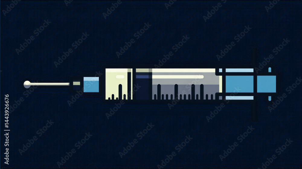 Poster syringe injection device icon design