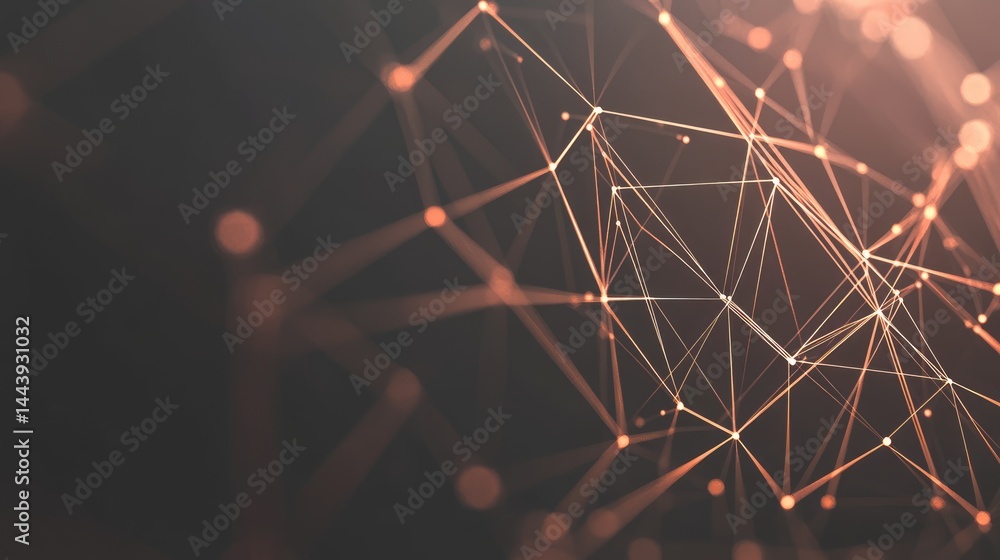 Poster abstract graph of increasing investment value lines glowing on a dark digital background