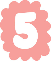 hand drawn font of the number 5