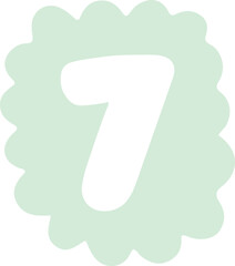 hand drawn font of the number 7