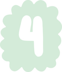 hand drawn font of the number 4