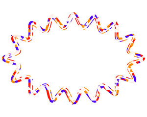 ステンドグラス風吹き出し　三角形模様　細長い丸みのあるギザギザした形