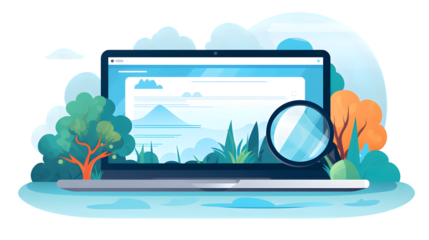 Professional Web Browser Screen Vector on Computer Screen for Seafaring Applications