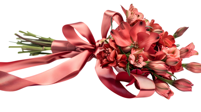 Romantic Wedding or Valentines Gift Art Design with Elegant Bunch of Flowers