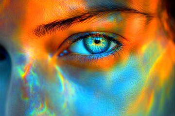 Hallucination - due to serotonin syndrome: abstract image of human state. Brain disorder. Metaphorical serotonin syndrome perceptions of a mental illusion. Science of brain. Confused vision.