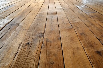 Detailed view of antique wooden floorboards.