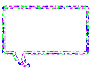 ステンドグラス風吹き出し　三角形模様　四角形